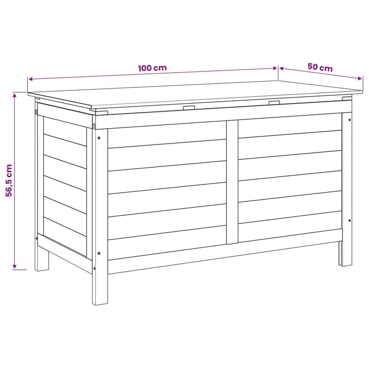 vidaXL Garden Storage Box 99x49,5x58,5 cm Solid Wood Fir