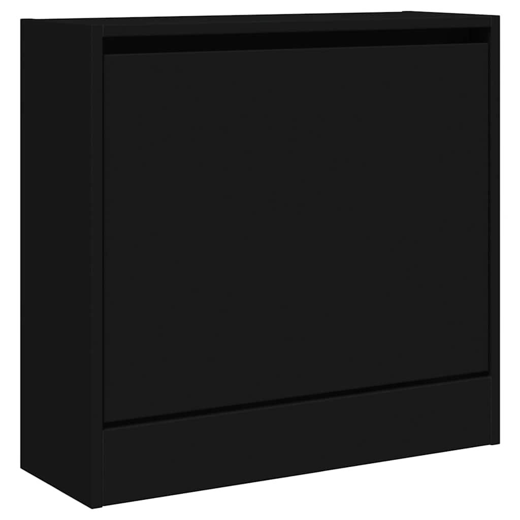 vidaXL Shoe Cabinet | Black | Engineered Wood | Compact | Shoe Cabinet
