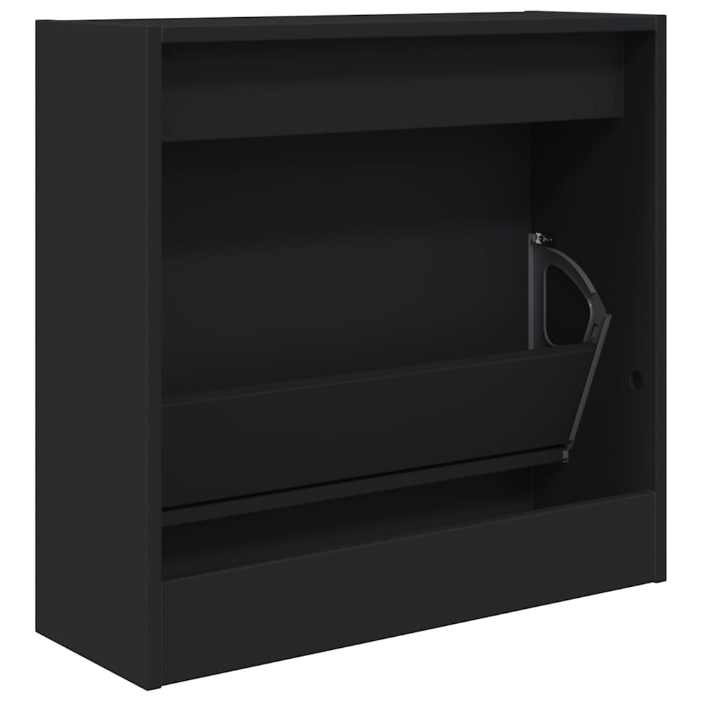 vidaXL Shoe Cabinet | Black | Engineered Wood | Compact | Shoe Cabinet