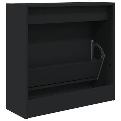 vidaXL Shoe Cabinet | Black | Engineered Wood | Compact | Shoe Cabinet