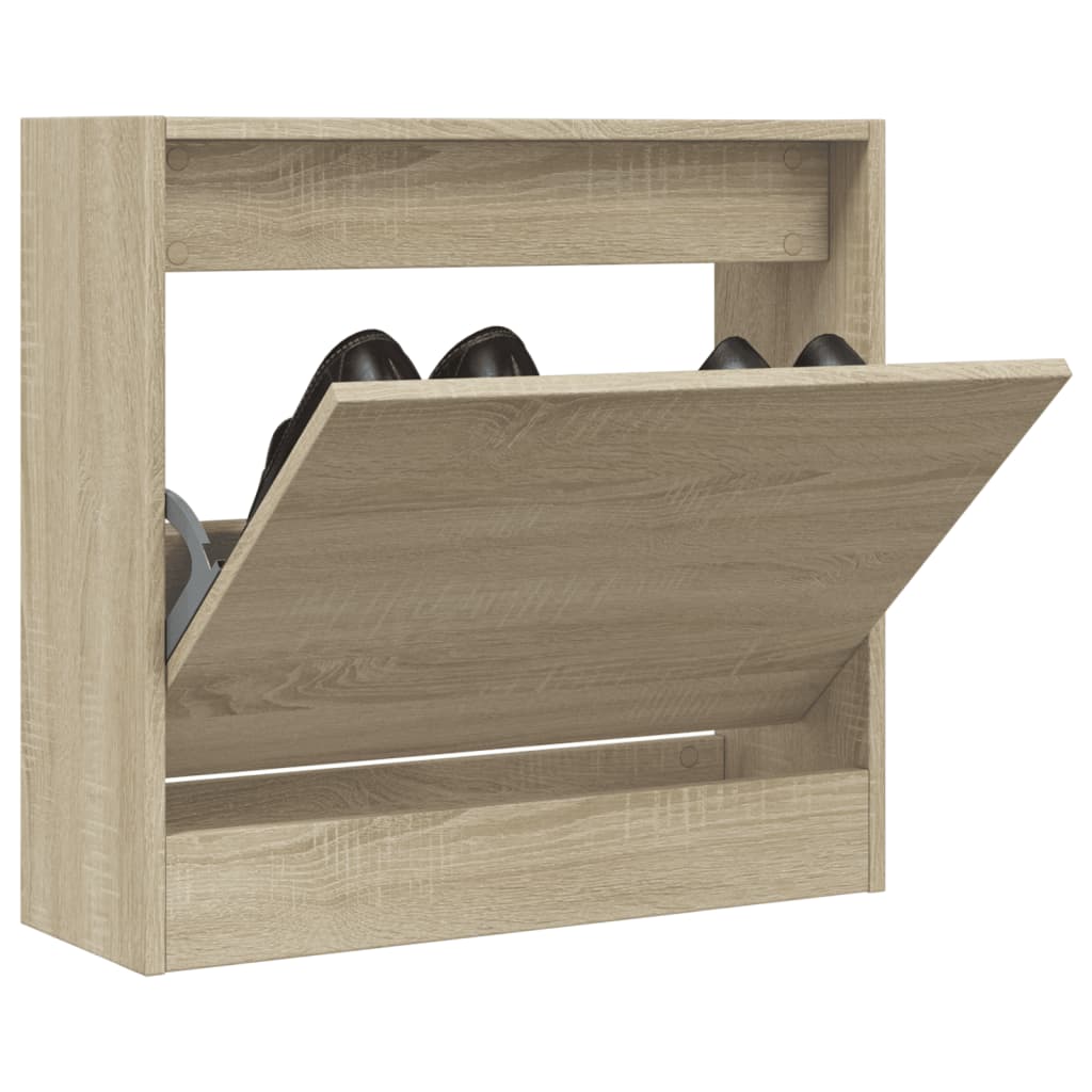 vidaXL Shoe Cabinet Sonoma Oak 60x21x57 cm Engineered Wood