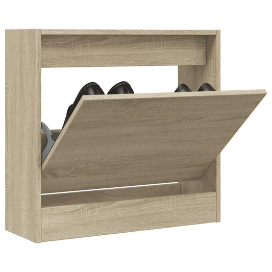 vidaXL Shoe Cabinet Sonoma Oak 60x21x57 cm Engineered Wood