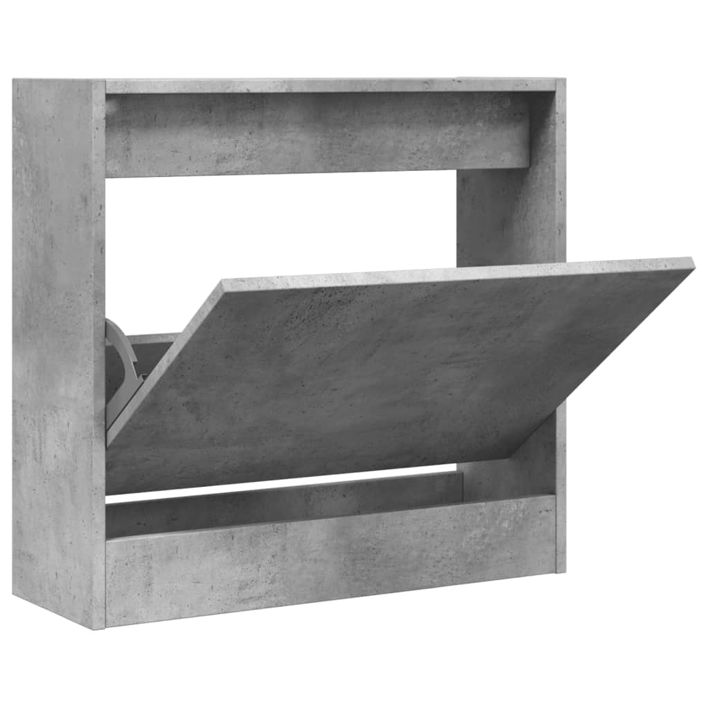 vidaXL Shoe Cabinet Concrete Grey 60x21x57 cm Engineered Wood