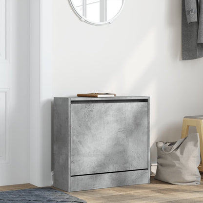vidaXL Shoe Cabinet Concrete Grey 60x21x57 cm Engineered Wood