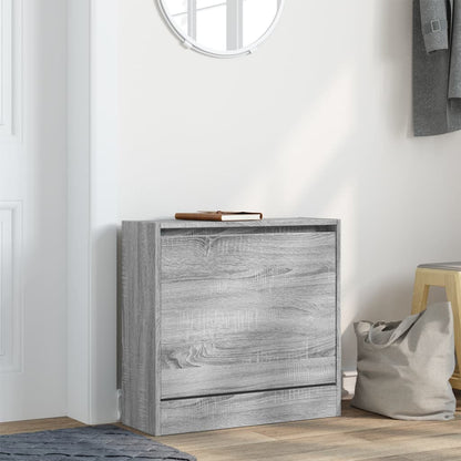 vidaXL Shoe Cabinet Grey Sonoma 60x21x57 cm Engineered Wood