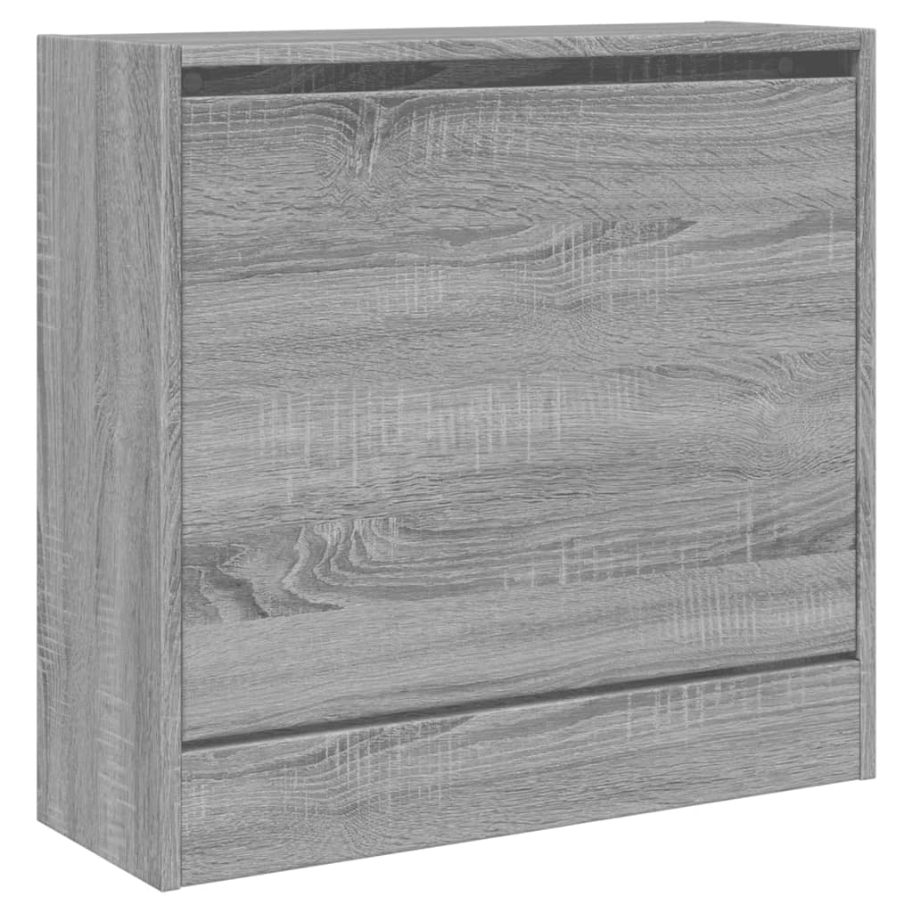 vidaXL Shoe Cabinet Grey Sonoma 60x21x57 cm Engineered Wood