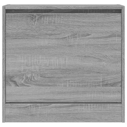 vidaXL Shoe Cabinet Grey Sonoma 60x21x57 cm Engineered Wood