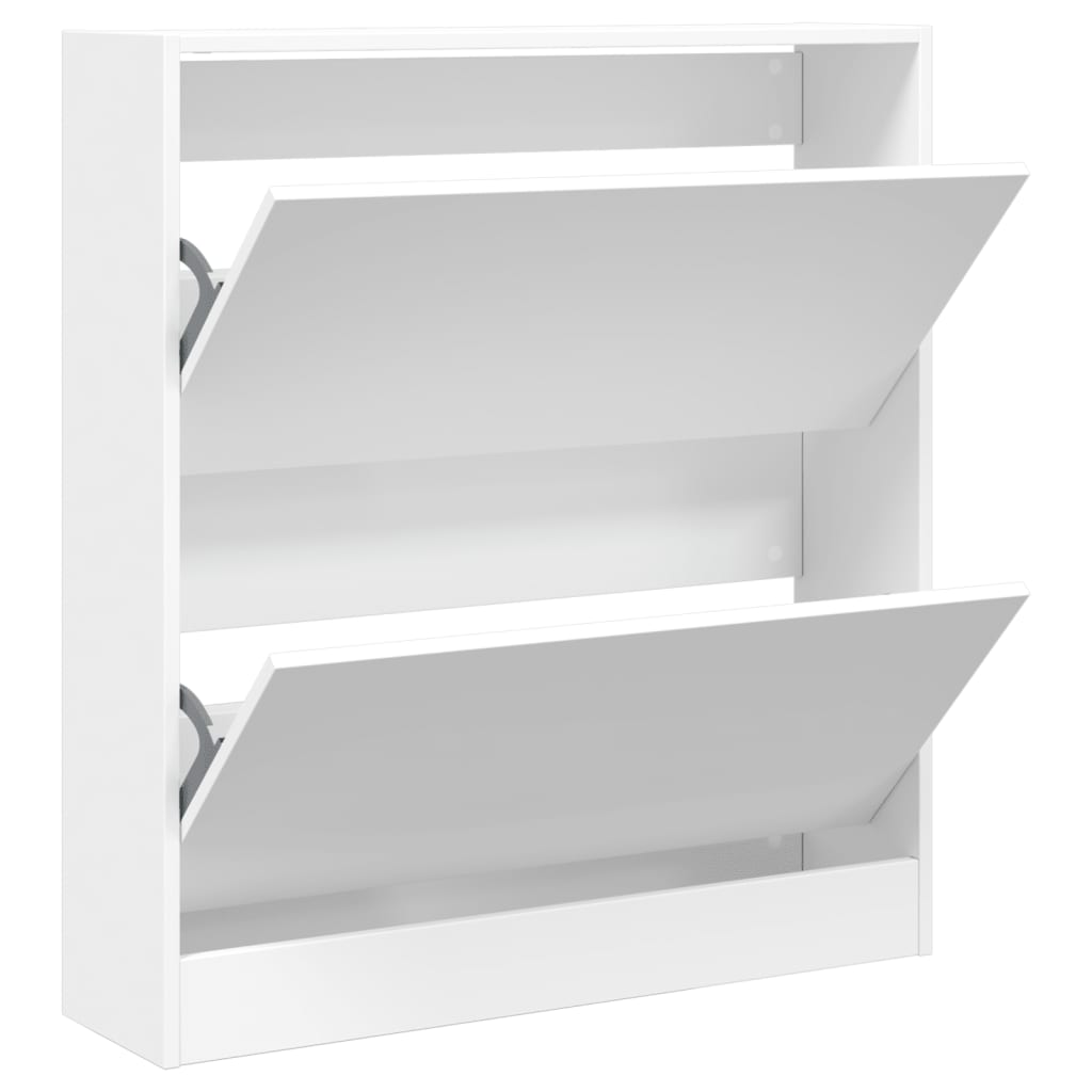 vidaXL Shoe Cabinet White 80x21x87.5 cm Engineered Wood