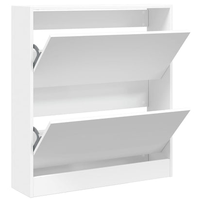 vidaXL Shoe Cabinet White 80x21x87.5 cm Engineered Wood