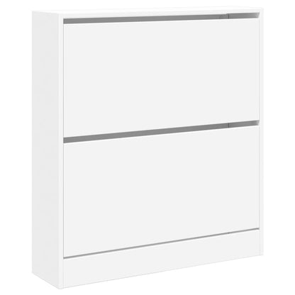 vidaXL Shoe Cabinet White 80x21x87.5 cm Engineered Wood