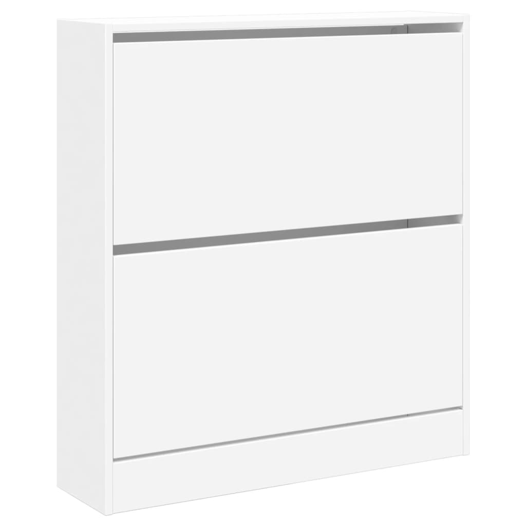vidaXL Shoe Cabinet White 80x21x87,5 cm Engineered Wood