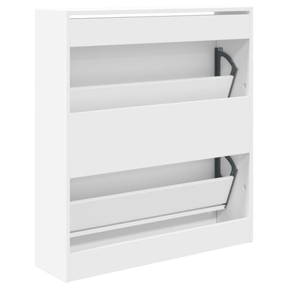 vidaXL Shoe Cabinet White 80x21x87.5 cm Engineered Wood