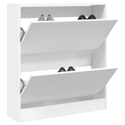 vidaXL Shoe Cabinet White 80x21x87.5 cm Engineered Wood