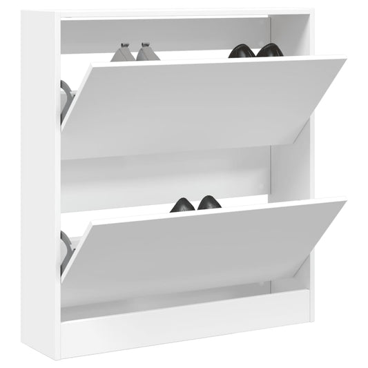vidaXL Shoe Cabinet White 80x21x87,5 cm Engineered Wood