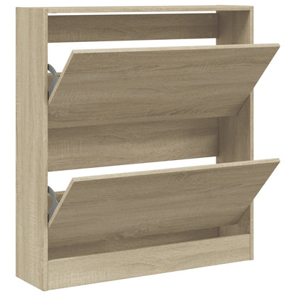 vidaXL Shoe Cabinet Sonoma Oak 80x21x87.5 cm Engineered Wood
