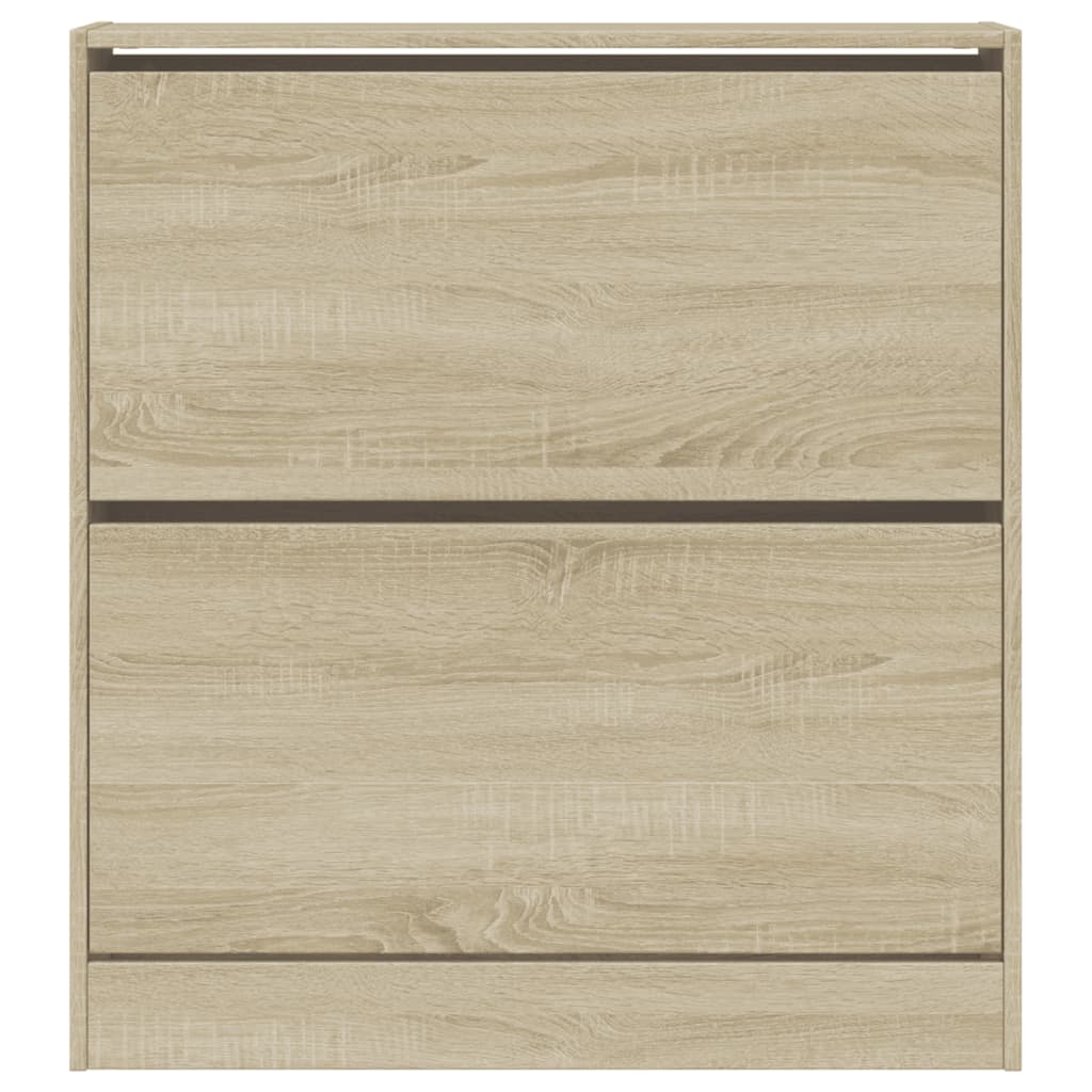 vidaXL Shoe Cabinet Sonoma Oak 80x21x87.5 cm Engineered Wood