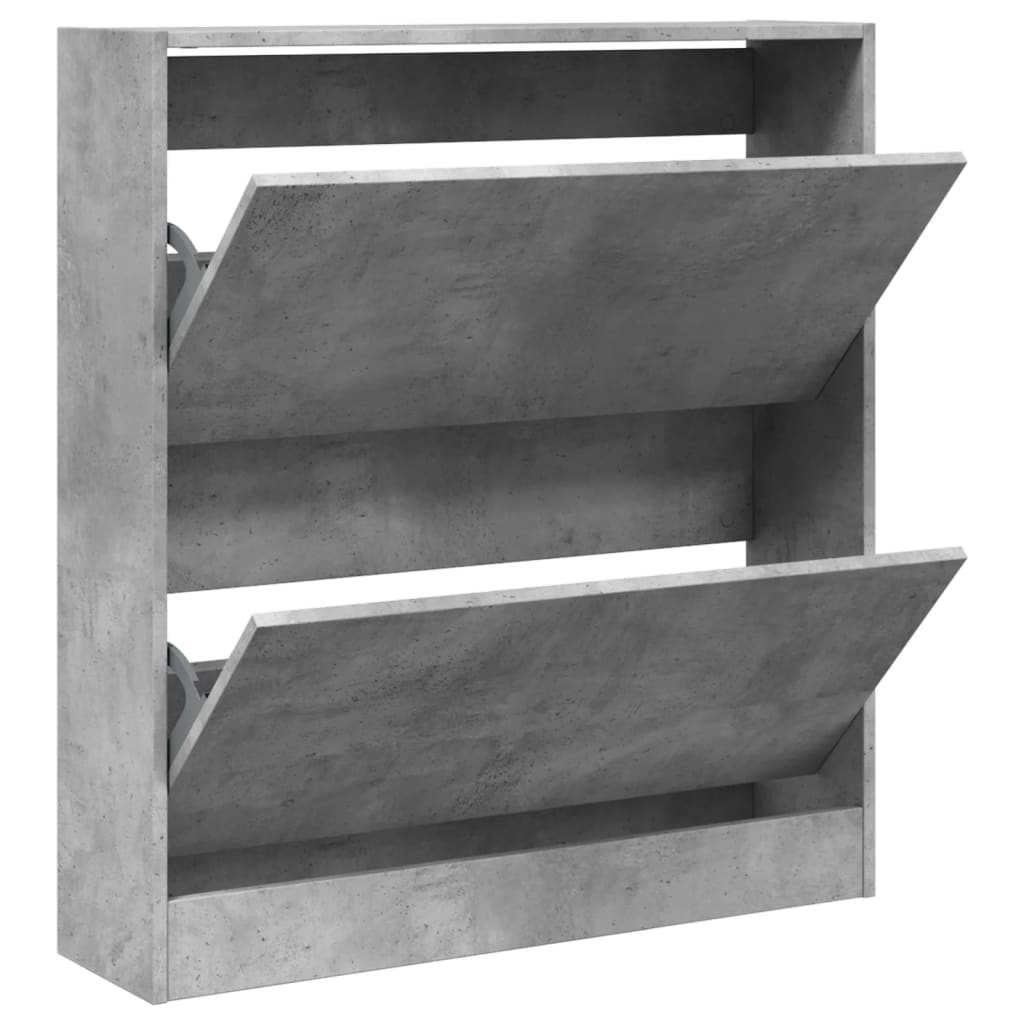 vidaXL Shoe Cabinet Concrete Grey 80x21x87,5 cm Engineered Wood