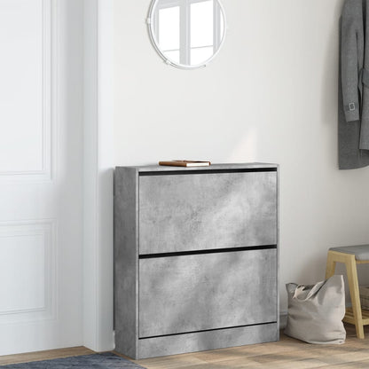 vidaXL Shoe Cabinet Concrete Grey 80x21x87,5 cm Engineered Wood