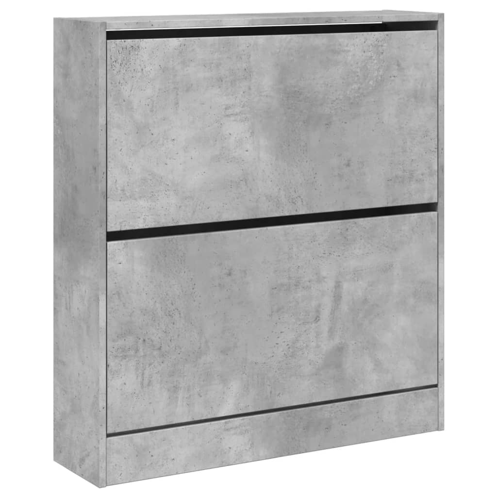 vidaXL Shoe Cabinet Concrete Grey 80x21x87,5 cm Engineered Wood