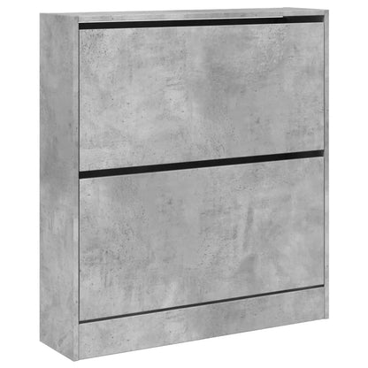 vidaXL Shoe Cabinet Concrete Grey 80x21x87,5 cm Engineered Wood