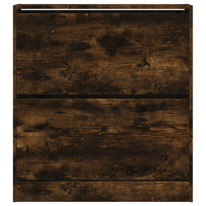 vidaXL Shoe Cabinet Smoked Oak 80x21x87,5 cm Engineered Wood