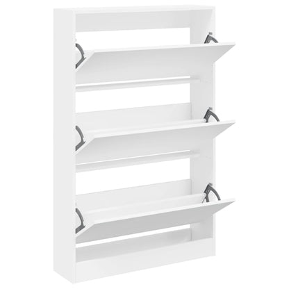vidaXL Shoe Cabinet White 80x21x125,5 cm Engineered Wood