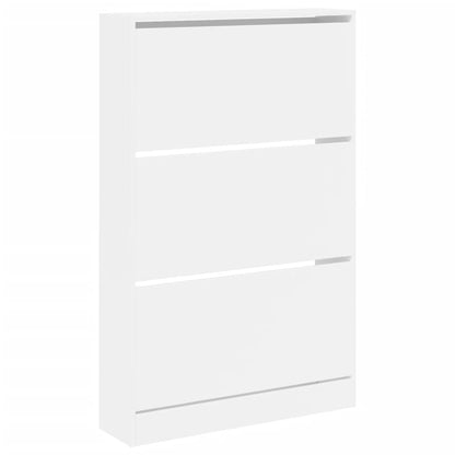 vidaXL Shoe Cabinet White 80x21x125,5 cm Engineered Wood