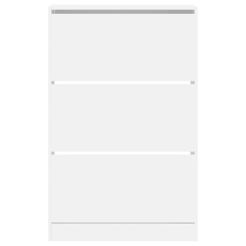 vidaXL Shoe Cabinet White 80x21x125,5 cm Engineered Wood