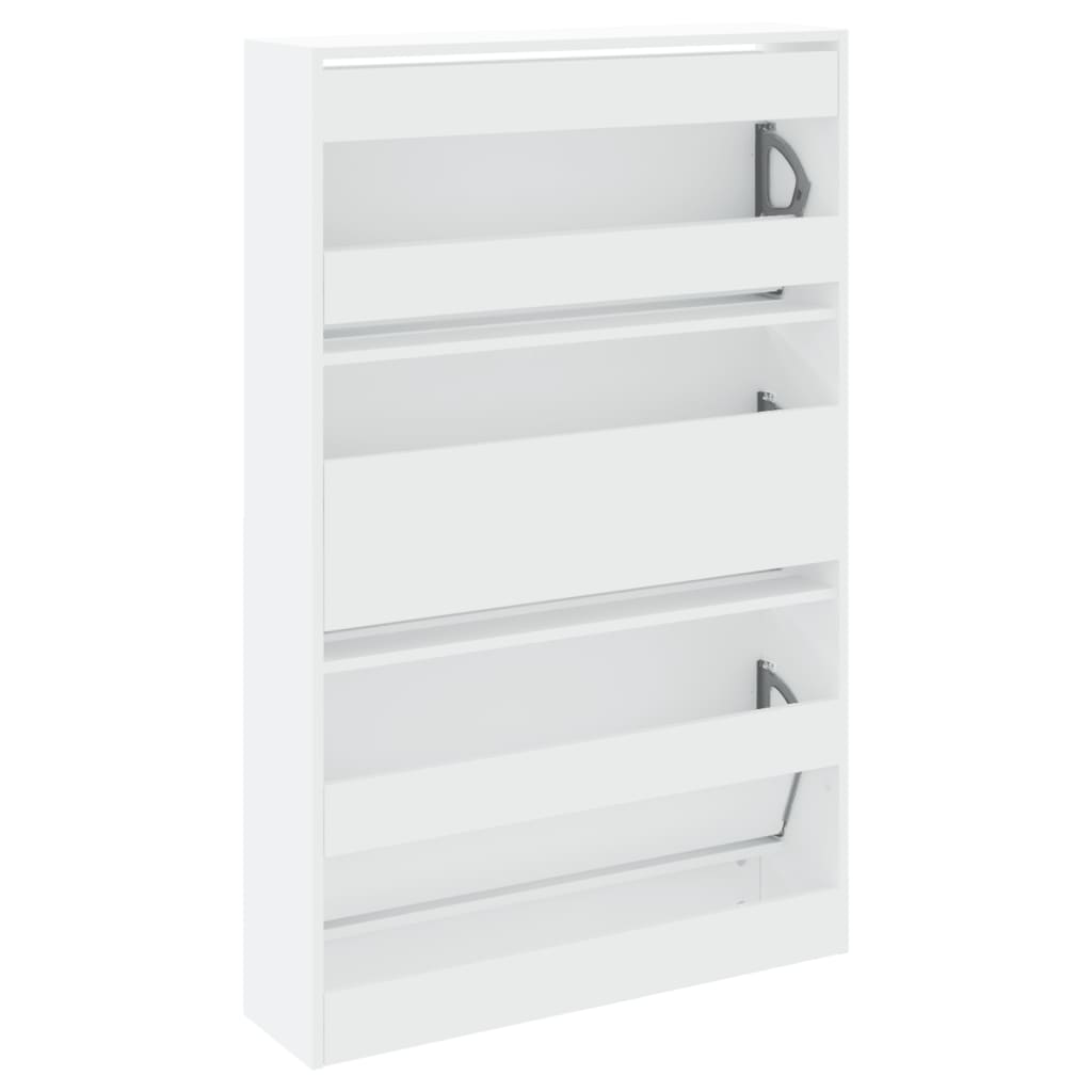 vidaXL Shoe Cabinet White 80x21x125,5 cm Engineered Wood