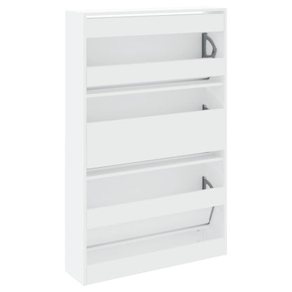 vidaXL Shoe Cabinet White 80x21x125,5 cm Engineered Wood