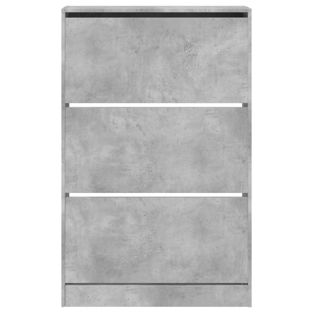 vidaXL Shoe Cabinet Concrete Grey 80x21x125.5 cm Engineered Wood