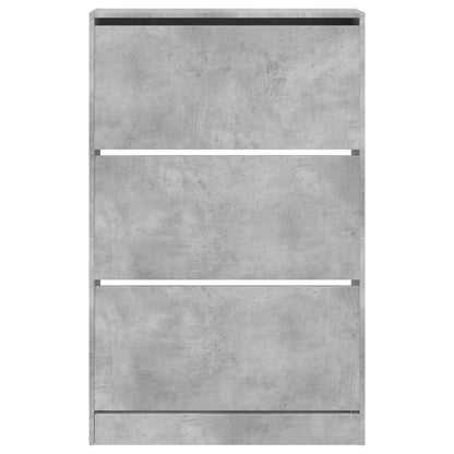 vidaXL Shoe Cabinet Concrete Grey 80x21x125.5 cm Engineered Wood