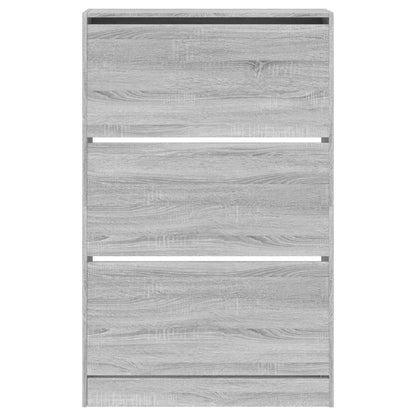 vidaXL Shoe Cabinet Grey Sonoma 80x21x125,5 cm Engineered Wood
