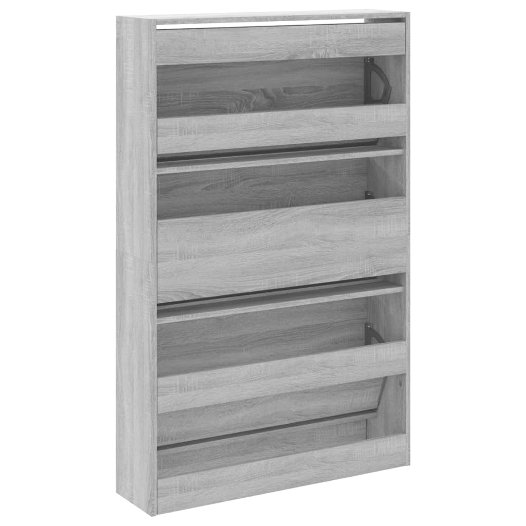 vidaXL Shoe Cabinet Grey Sonoma 80x21x125,5 cm Engineered Wood