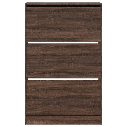 vidaXL Shoe Cabinet Brown Oak 80x21x125.5 cm Engineered Wood