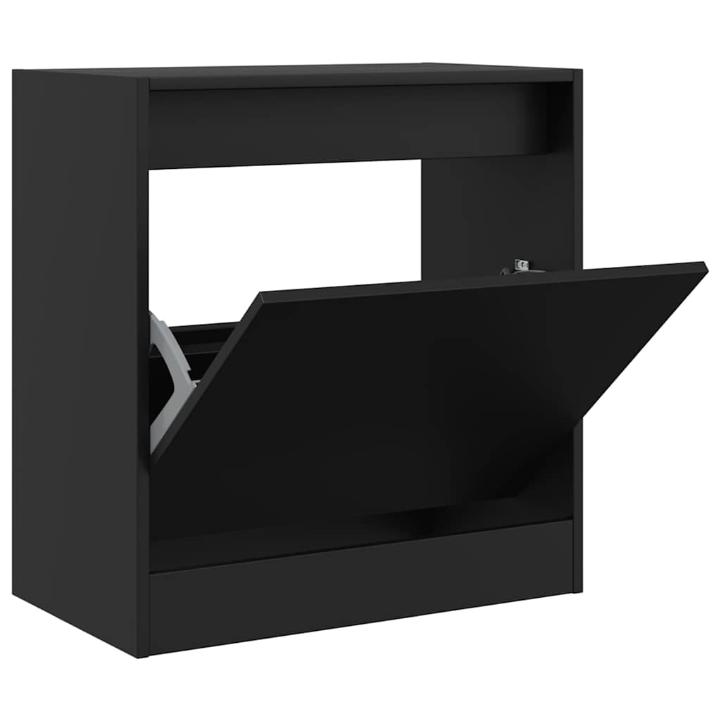 vidaXL Shoe Cabinet Black 60x34x63,5 cm Engineered Wood