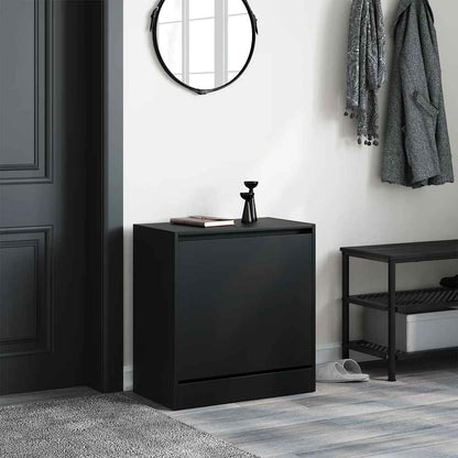 vidaXL Shoe Cabinet Black 60x34x63,5 cm Engineered Wood