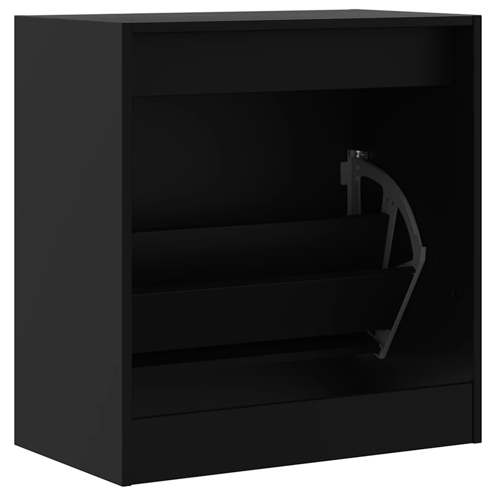 vidaXL Shoe Cabinet Black 60x34x63,5 cm Engineered Wood