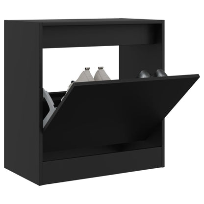 vidaXL Shoe Cabinet | Black | Engineered wood | Compact | Shoe Cabinet