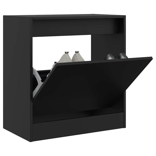 vidaXL Shoe Cabinet Black 60x34x63,5 cm Engineered Wood