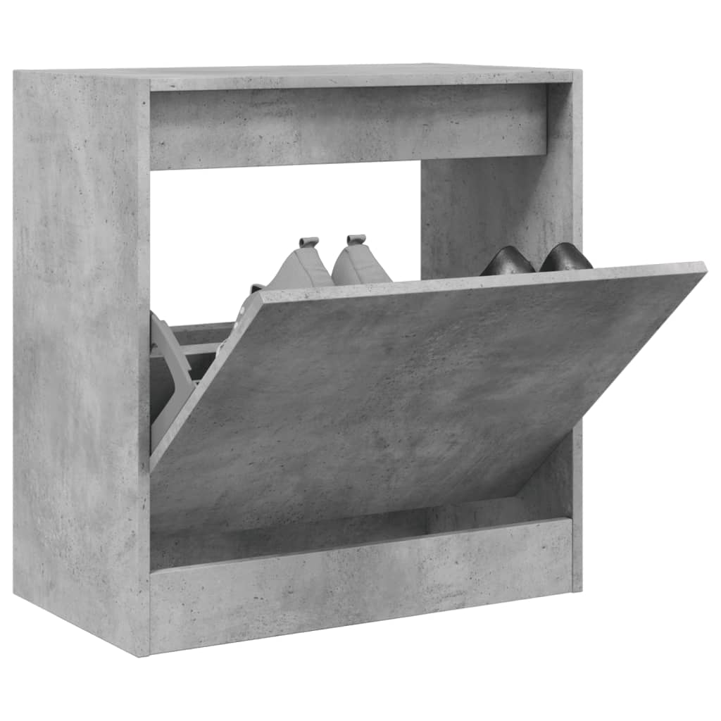 vidaXL Shoe Cabinet Concrete Grey 60x34x63.5 cm Engineered Wood