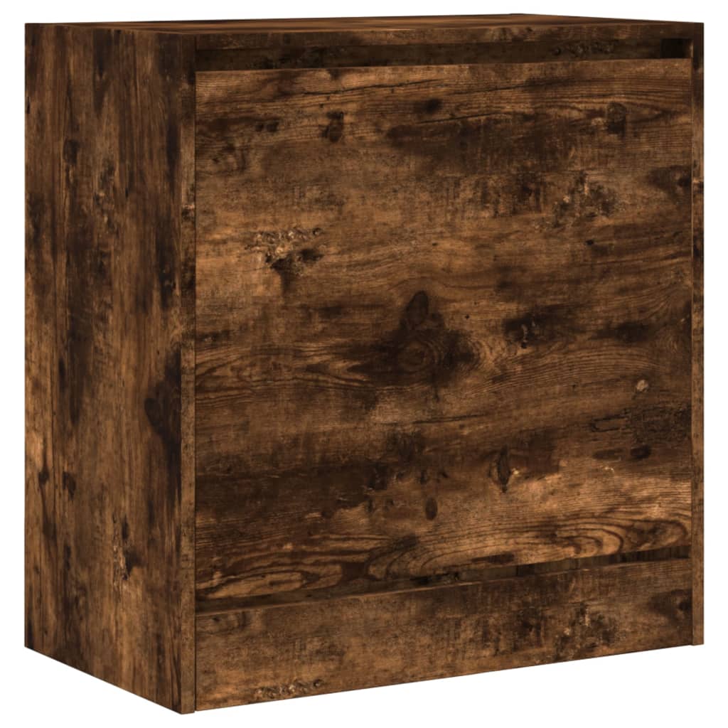 vidaXL Shoe Cabinet Smoked Oak 60x34x63.5 cm Engineered Wood