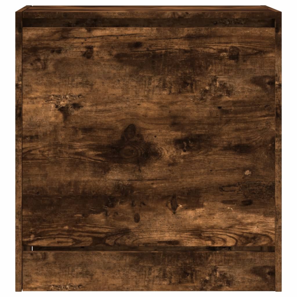 vidaXL Shoe Cabinet Smoked Oak 60x34x63.5 cm Engineered Wood