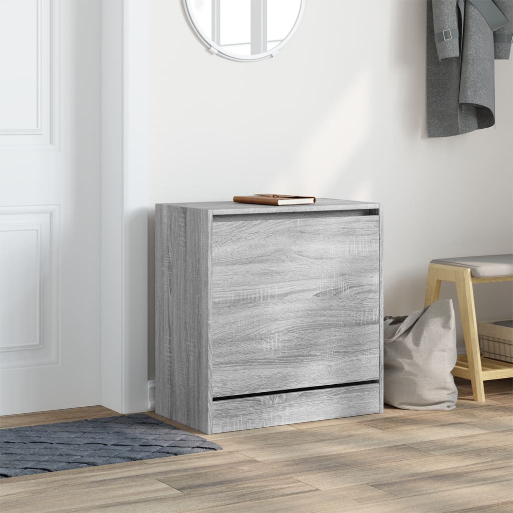 vidaXL Shoe Cabinet Grey Sonoma 60x34x63,5 cm Engineered Wood