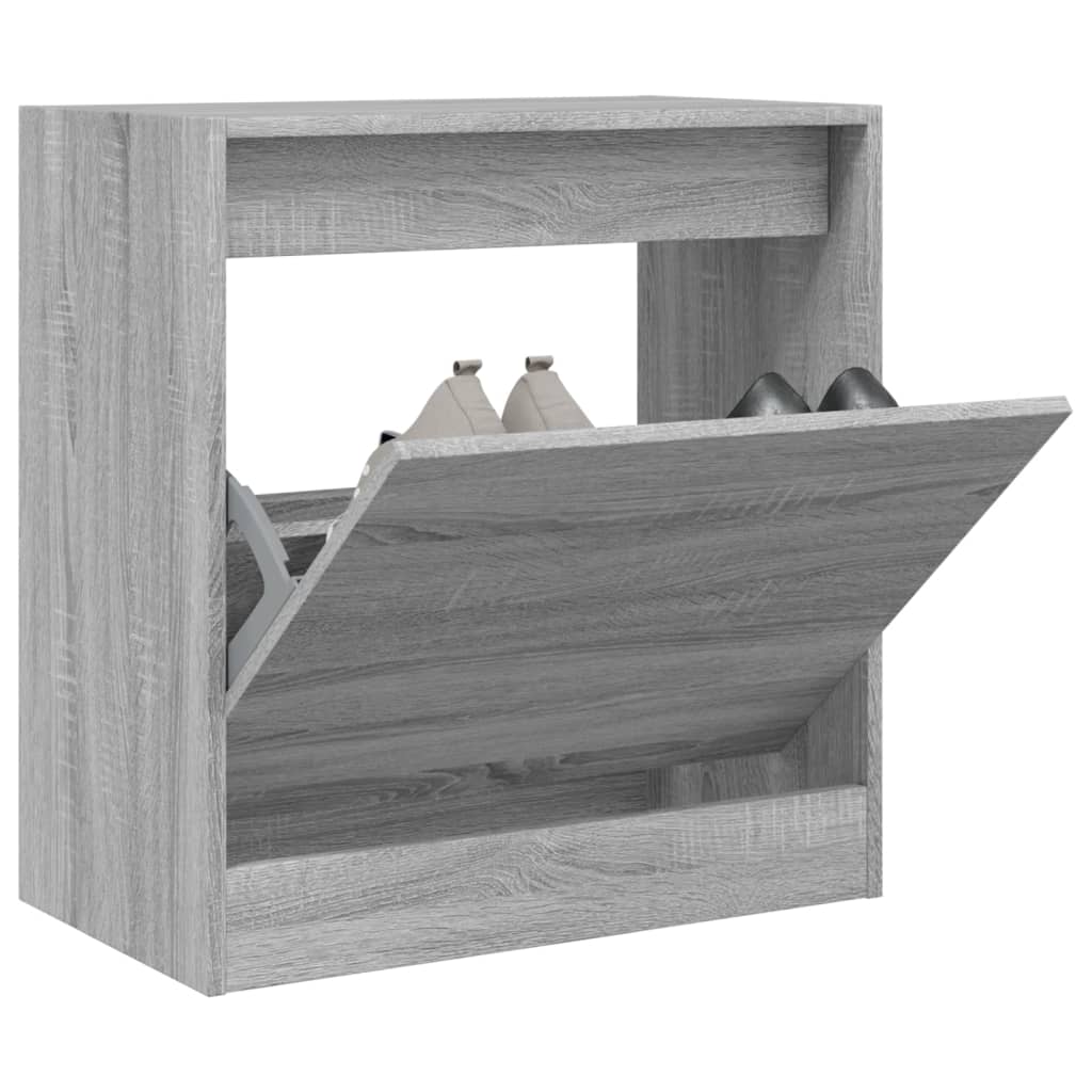 vidaXL Shoe Cabinet Grey Sonoma 60x34x63,5 cm Engineered Wood