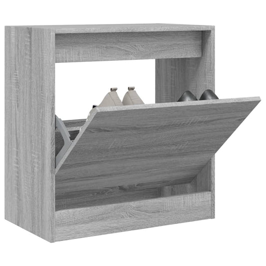 vidaXL Shoe Cabinet Grey Sonoma 60x34x63,5 cm Engineered Wood