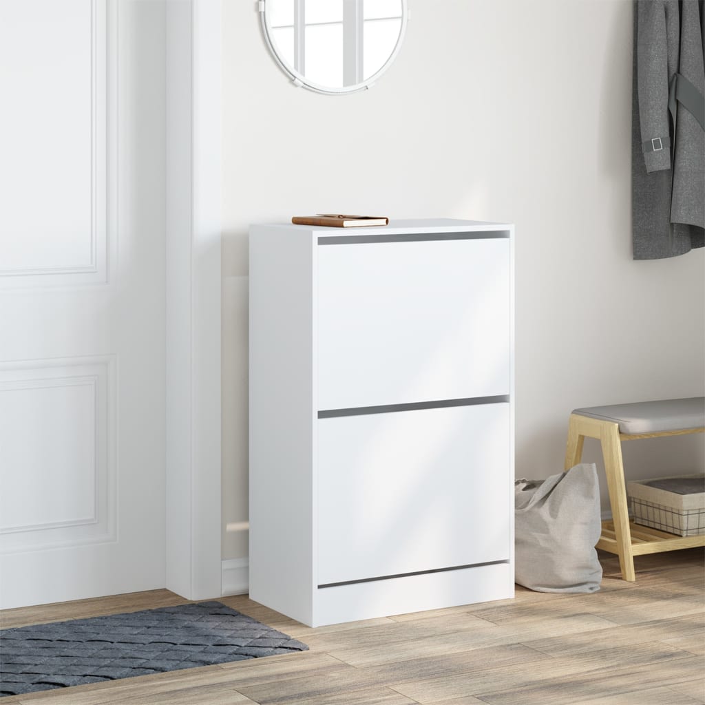 vidaXL Shoe Cabinet White 60x34x96,5 cm Engineered Wood