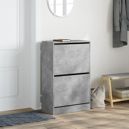vidaXL Shoe Cabinet Concrete Grey 60x34x96,5 cm Engineered Wood