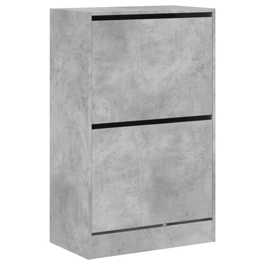 vidaXL Shoe Cabinet Concrete Grey 60x34x96,5 cm Engineered Wood