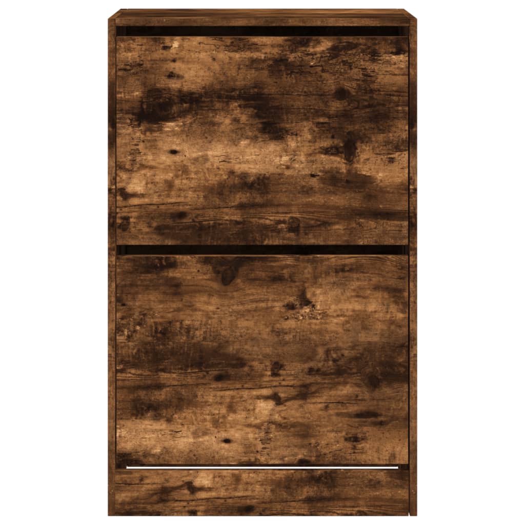 vidaXL Shoe Cabinet Smoked Oak 60x34x96,5 cm Engineered Wood
